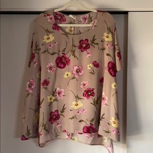 High-low floral blouse